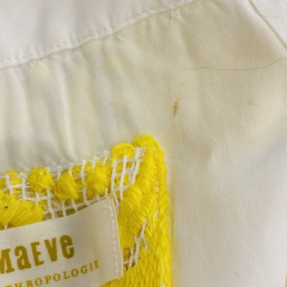 Maeve‎ Anthropologie Lace Babydoll Strappy Backless Mini Dress Size 10 Yellow - Picture 16 of 16